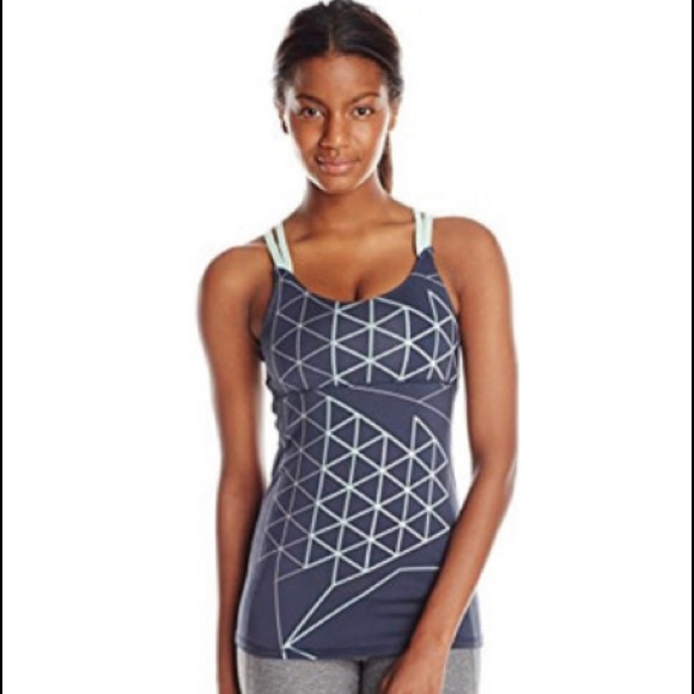 Oiselle Suspension Shimmel Tank-Midnight Koolhaas
